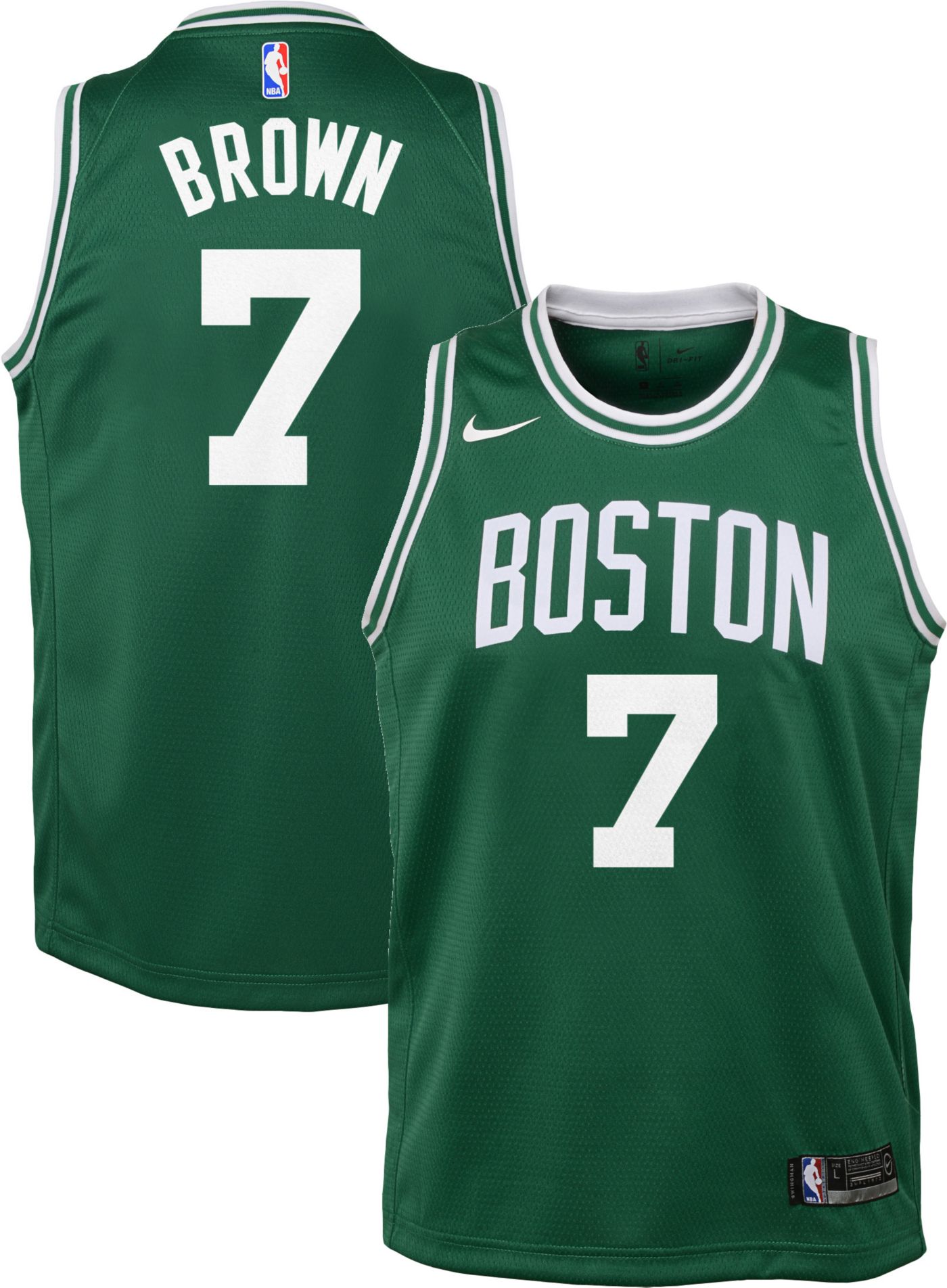 Nike Youth Boston Celtics Jaylen Brown #7 Kelly Green Dri ...