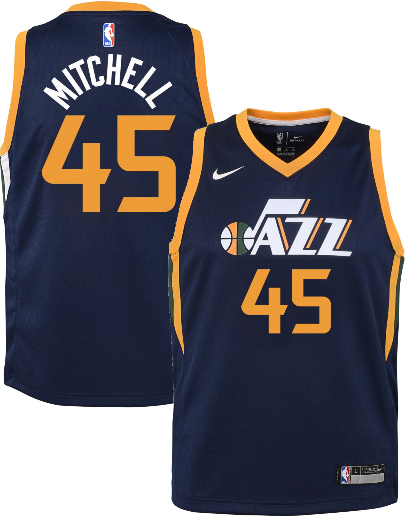 Nike, Shirts, Nike Mens Utah Jazz Donovan Mitchell 45 Swingman Jersey