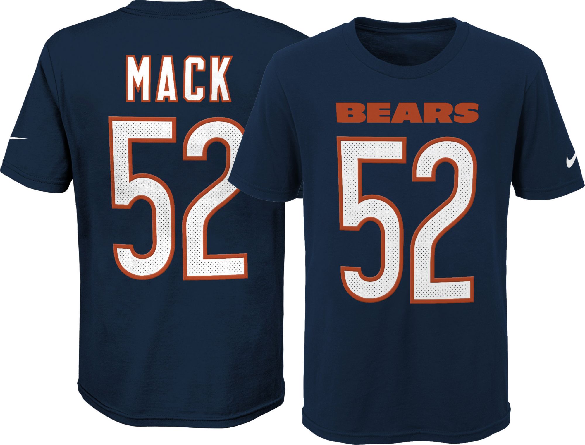 Men's Nike Khalil Mack White Chicago Bears Name & Number T-Shirt