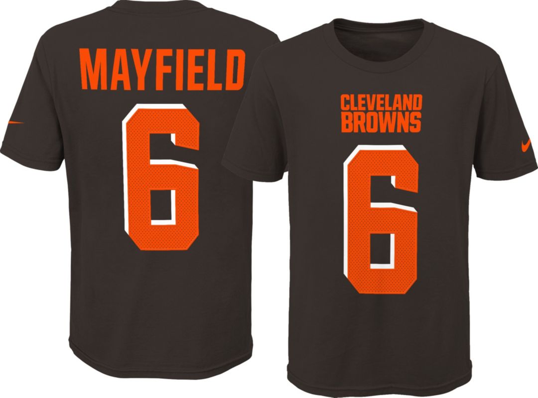 Nike Youth Cleveland Browns Baker Mayfield 6 Pride Brown T Shirt