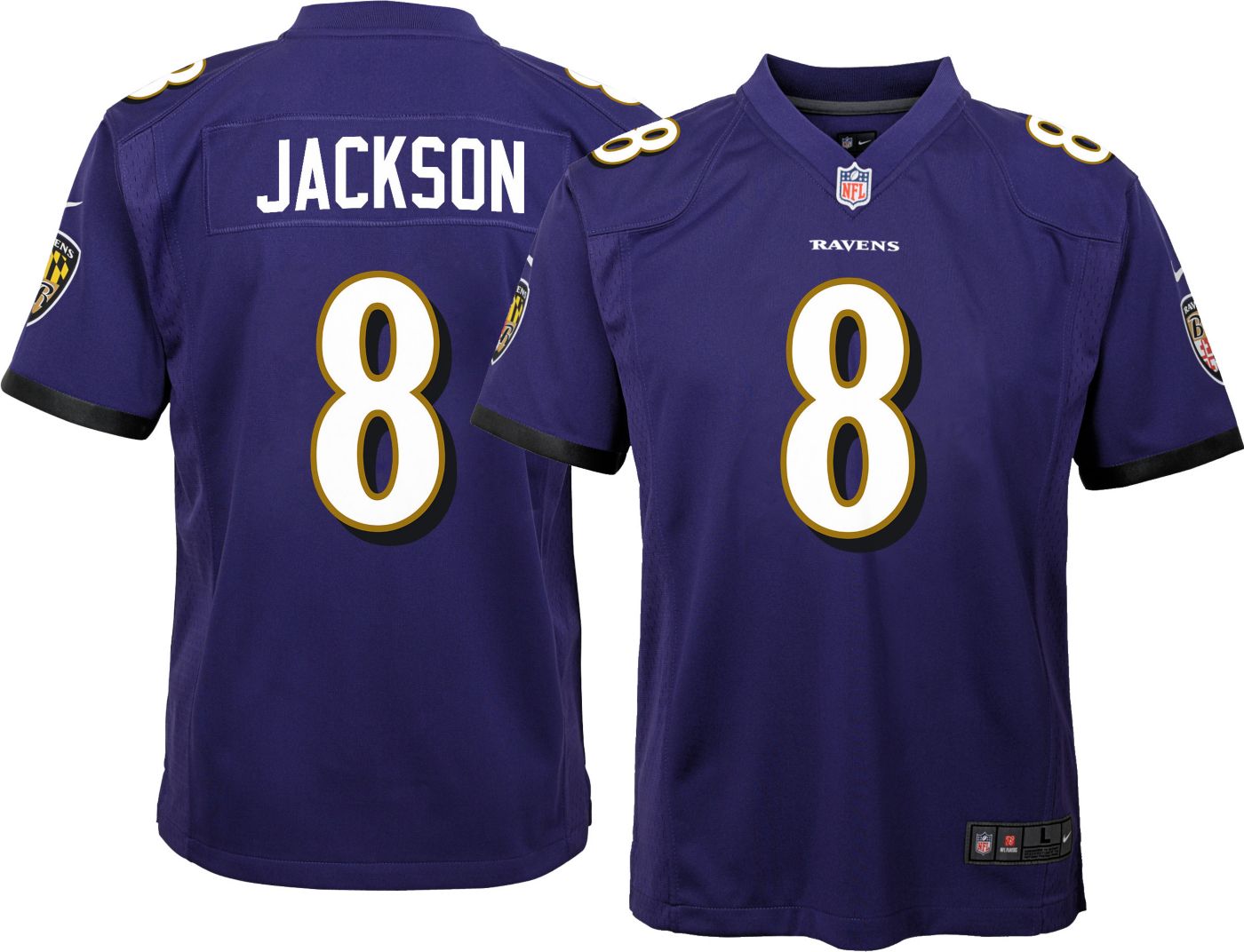 Lamar Jackson #8 Nike Youth Baltimore Ravens Home Game Jersey | DICK'S