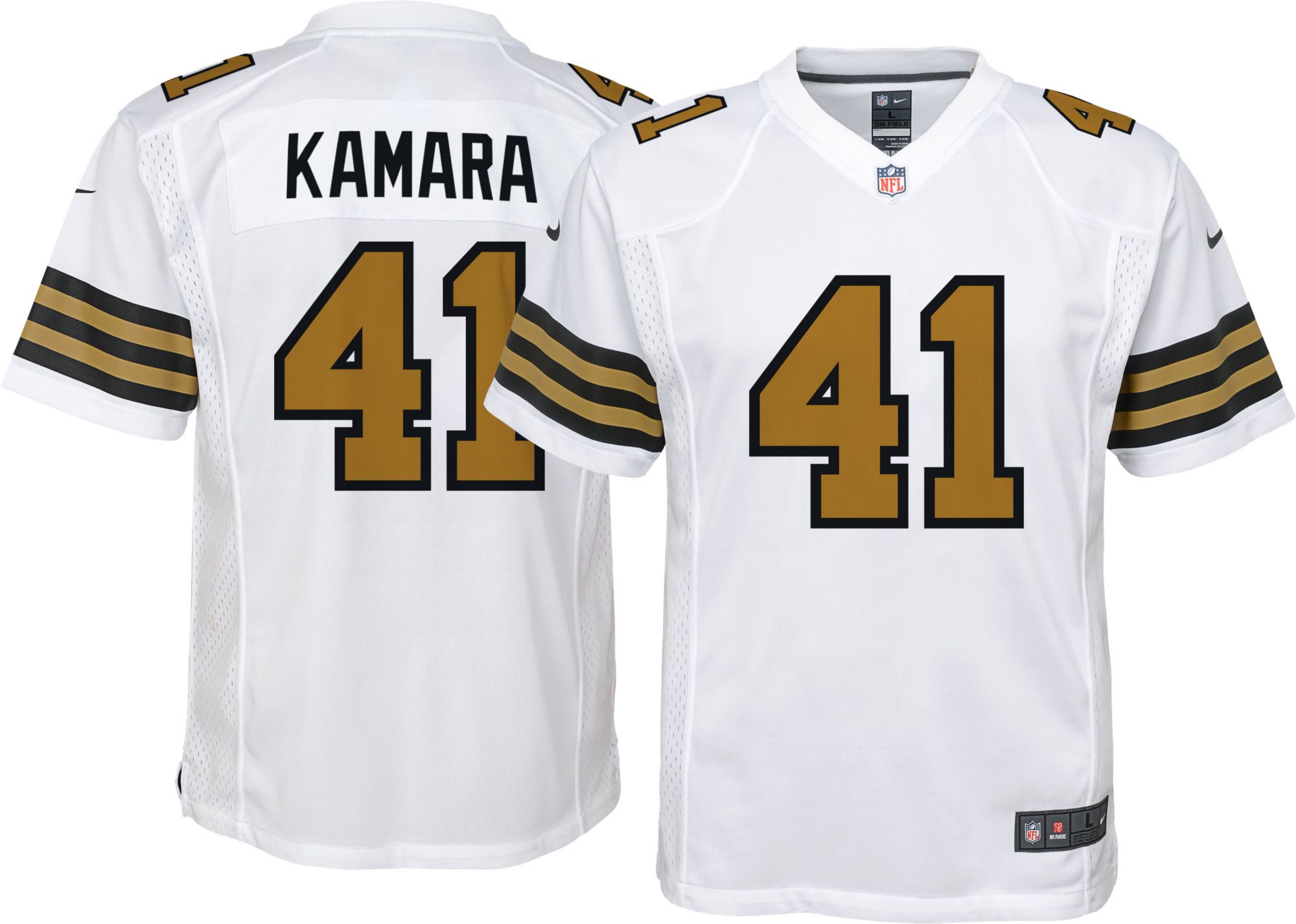 Nike New Orleans Saints No41 Alvin Kamara White Youth Stitched NFL Vapor Untouchable Limited Jersey