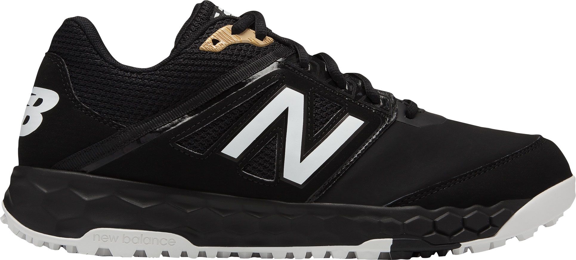 black and gold baseball turf shoes