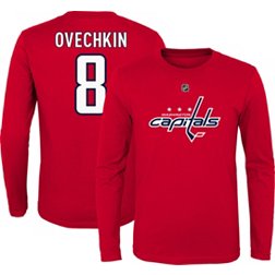 NHL Youth Washington Capitals Alex Ovechkin #8 Red Long Sleeve Player Shirt