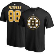 Fanatics Branded Men s Brad Marchand Boston Bruins Team Authentic Stack Name Number T Shirt Black