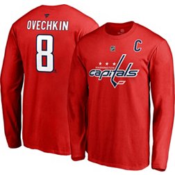 NHL Men's Washington Capitals Alex Ovechkin #8 Red Long Sleeve Player Shirt