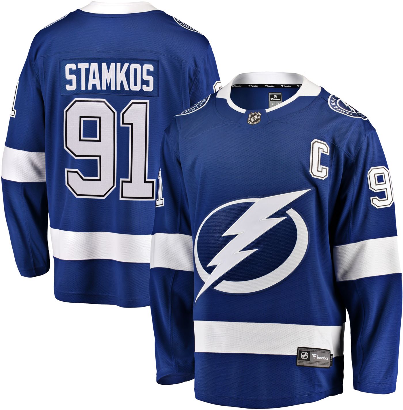 NHL Men's Tampa Bay Lightning Steven Stamkos #91 Breakaway Home Replica ...