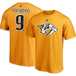 NHL Men's Nashville Predators Filip Forsberg #9 Gold Player T-Shirt