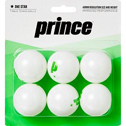 Prince One-Star White Table Tennis Balls 6 Pack