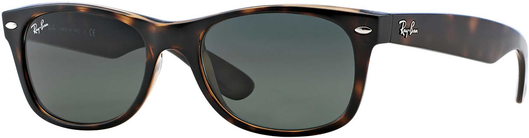 Photos - Sunglasses Ray-Ban New Wayfarer Classic , Men's, Tortoise/Crystal Green 18R 