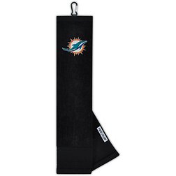 Team Effort Miami Dolphins Embroidered Face/Club Tri-Fold Towel