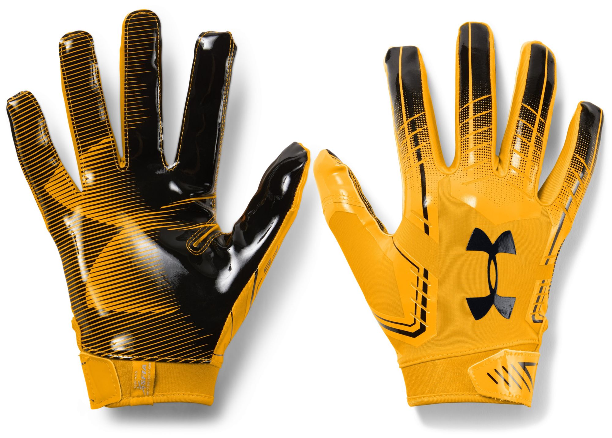 yellow under armour football gloves