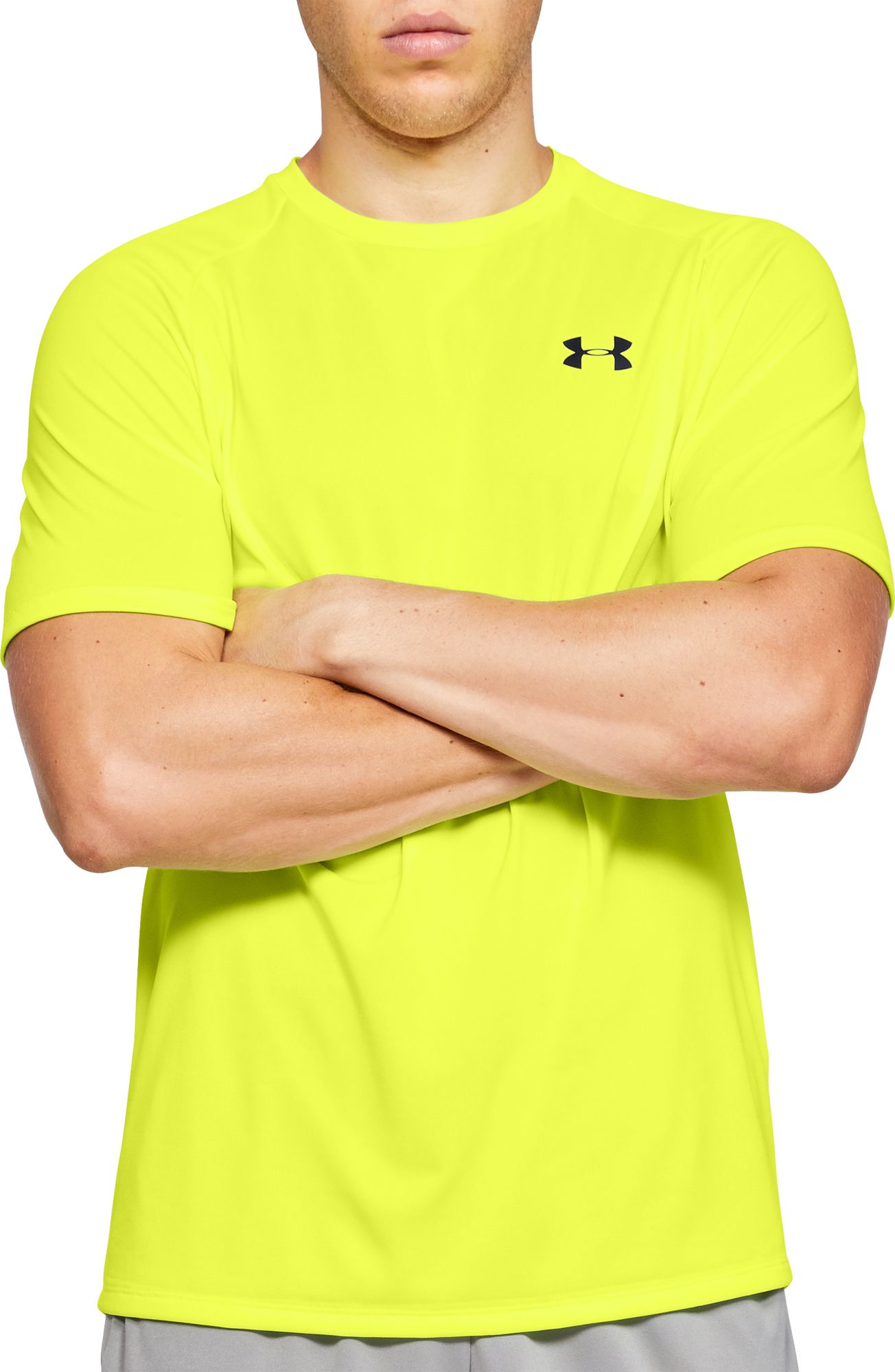 yellow under armor shirt