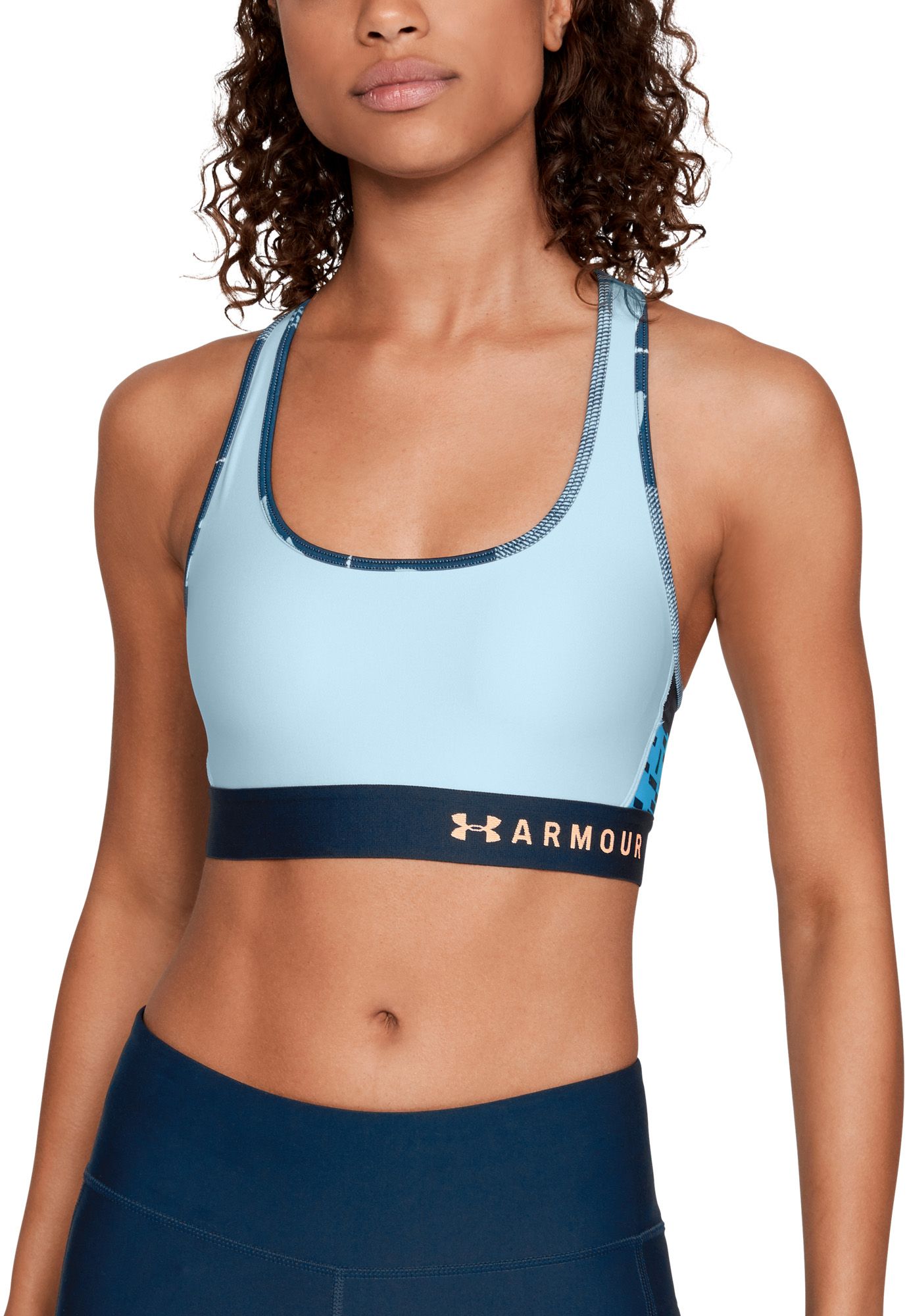 Under Armour Women's Armour Mid Crossback Printed Sports Bra