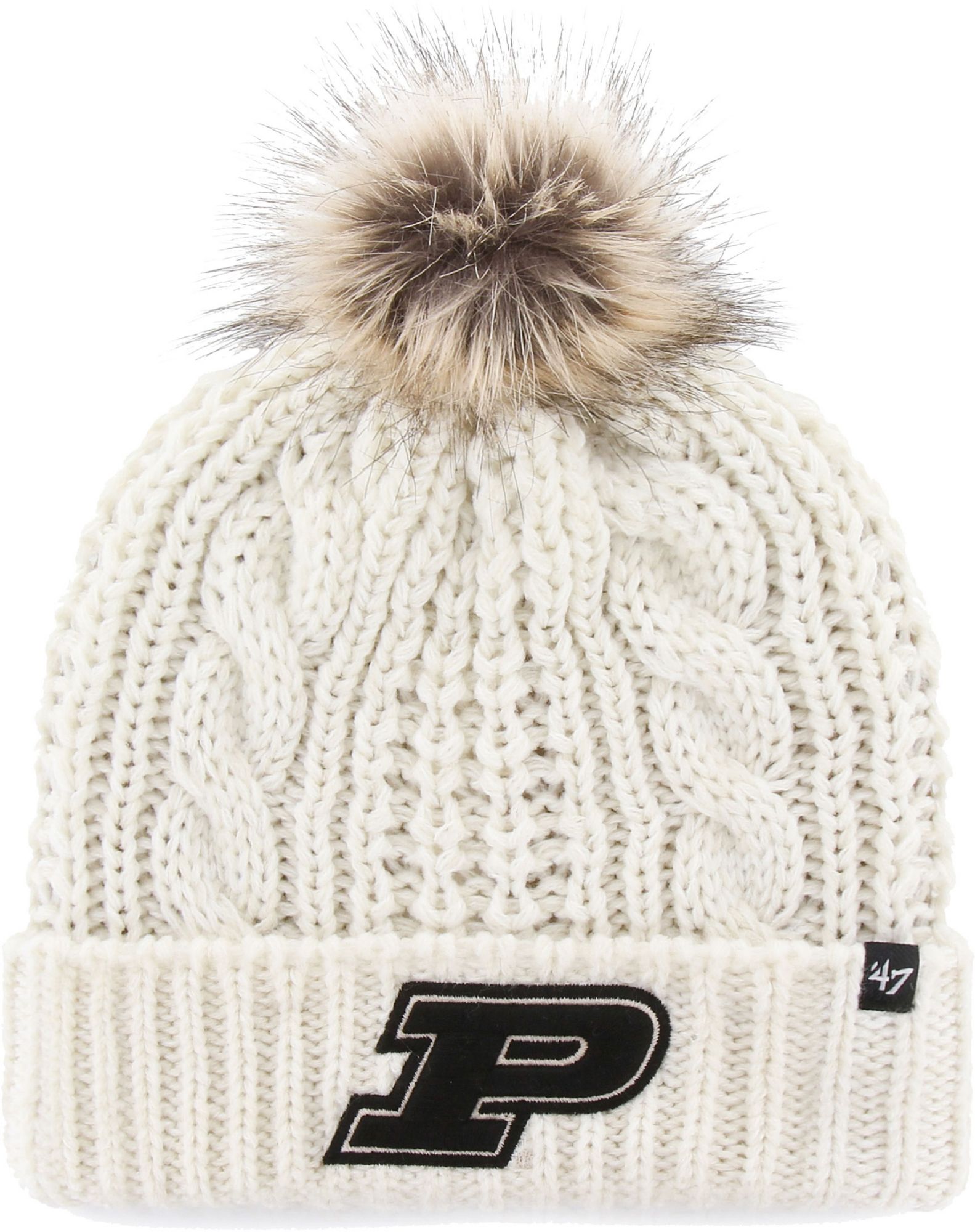 '47 Women's Purdue Boilermakers Meeko Cuffed Knit White Hat