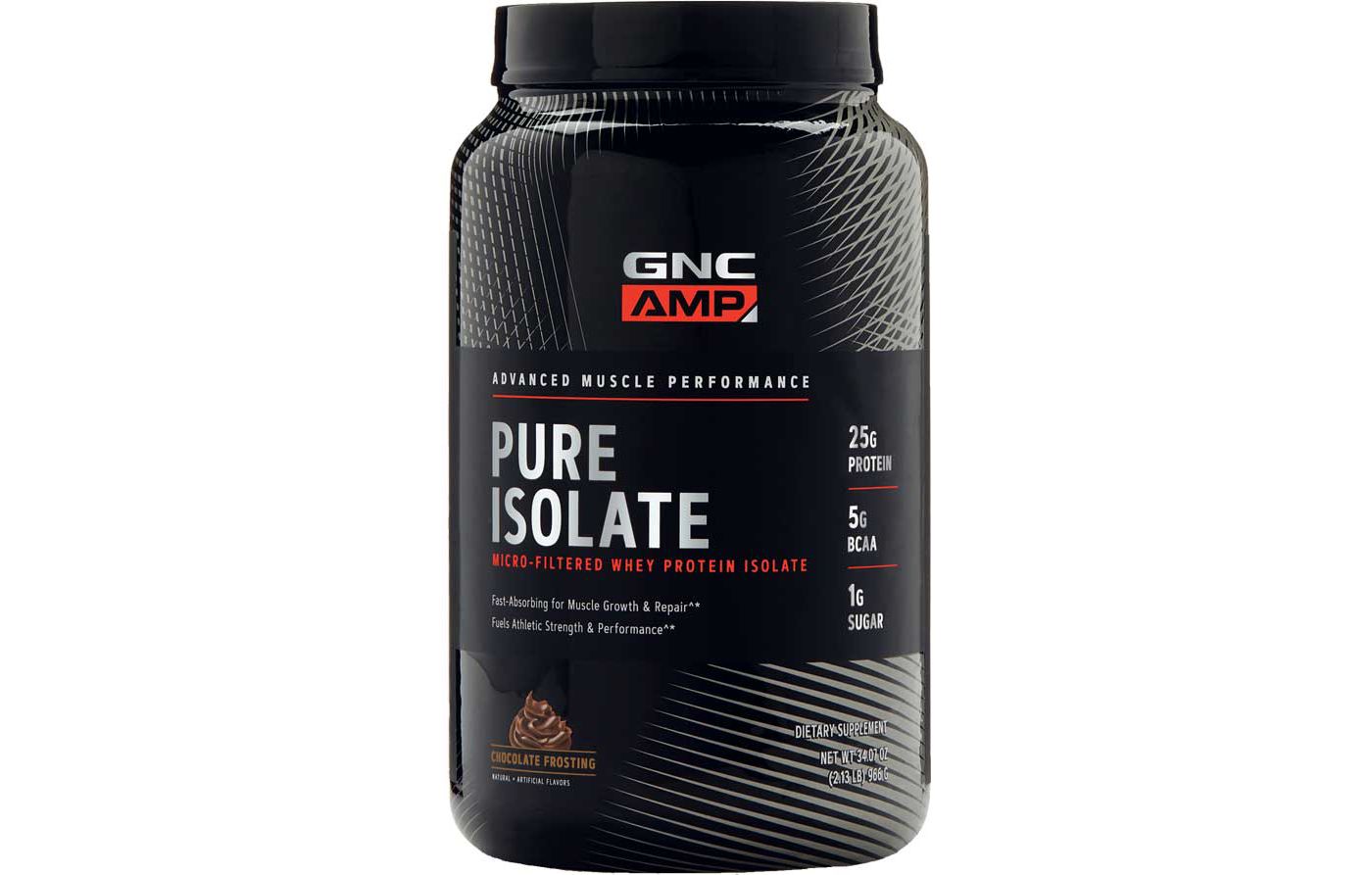 GNC Amp Pure Isolate Protein Chocolate Frosting 1.95lbs ...