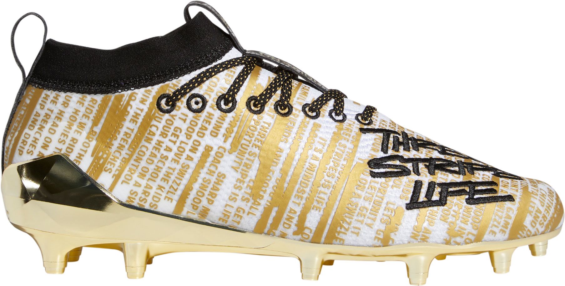 white and gold adizero football cleats