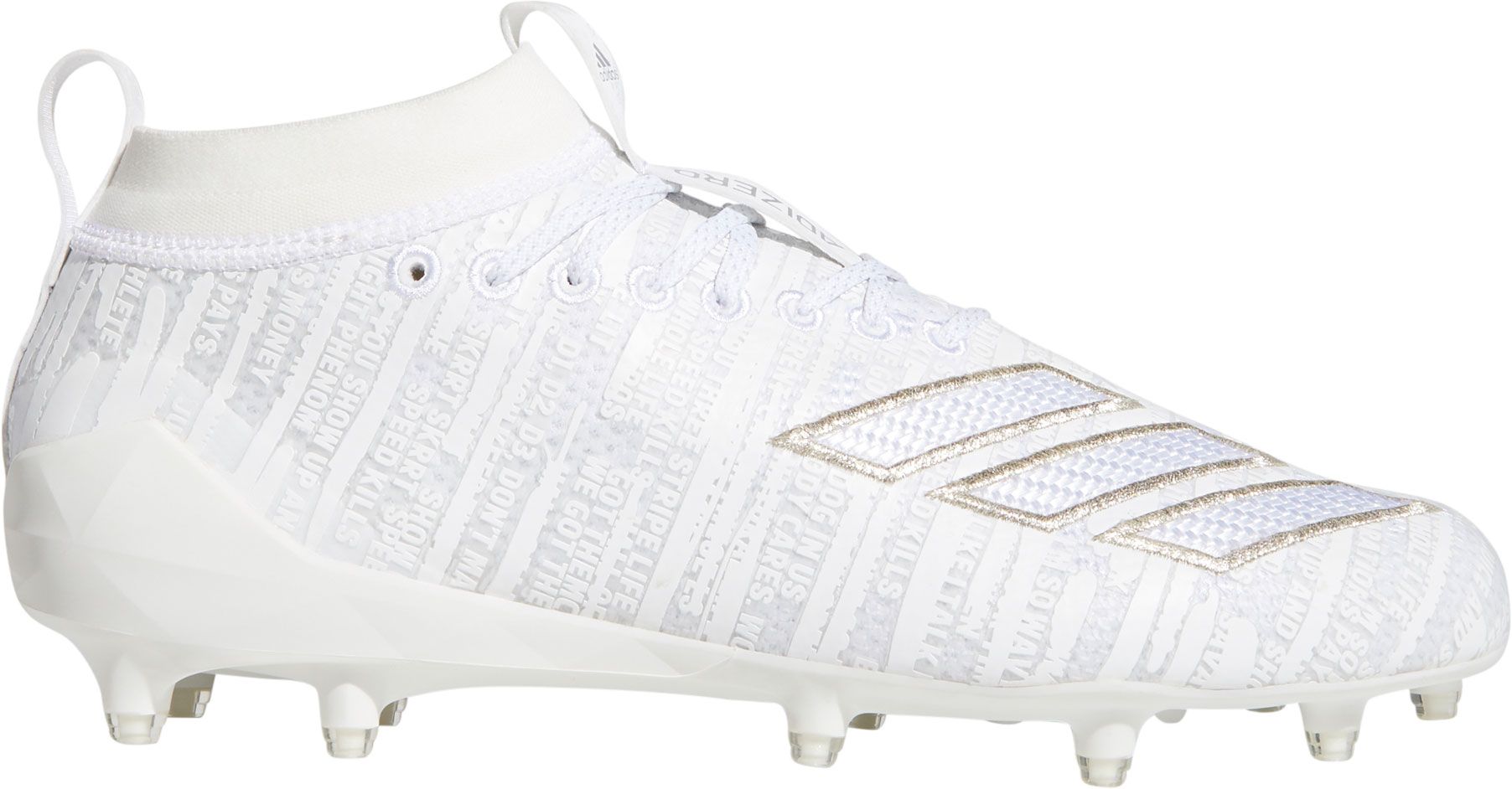 all white adizero football cleats