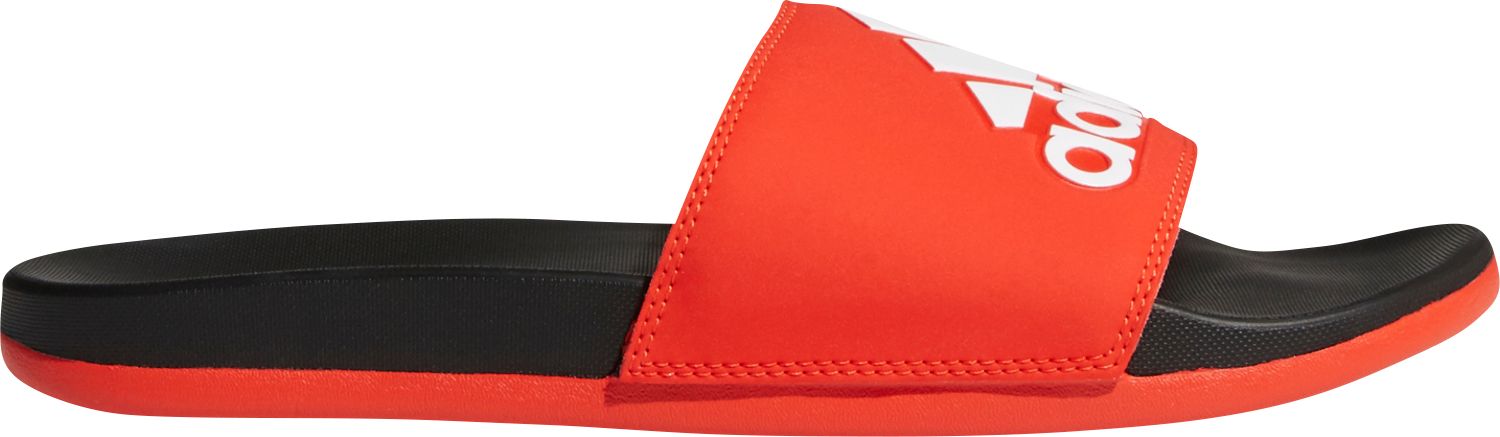 all red adidas slides