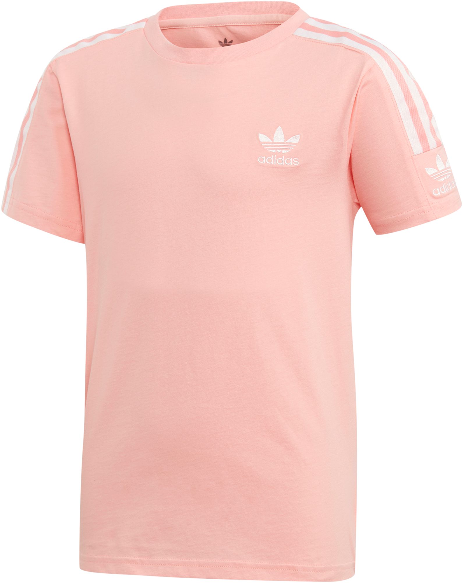 pink and white adidas shirt