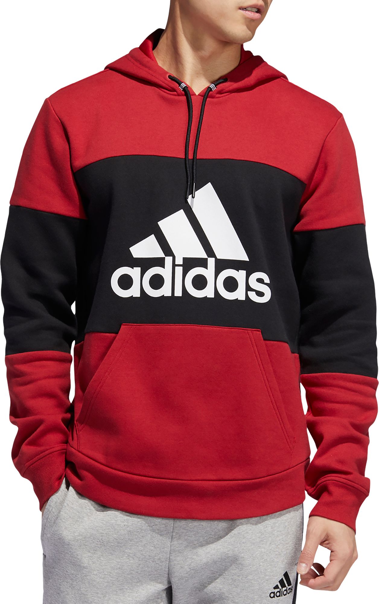 adidas hoodie black and red