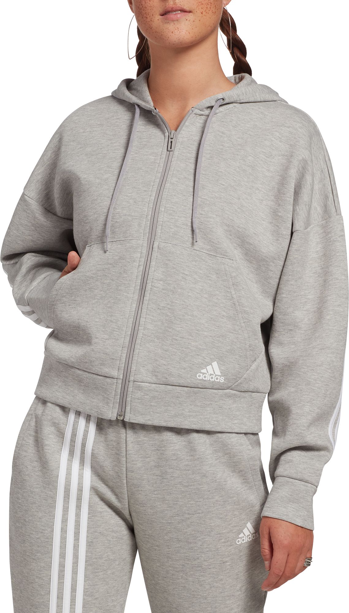 gray adidas sweatshirt womens