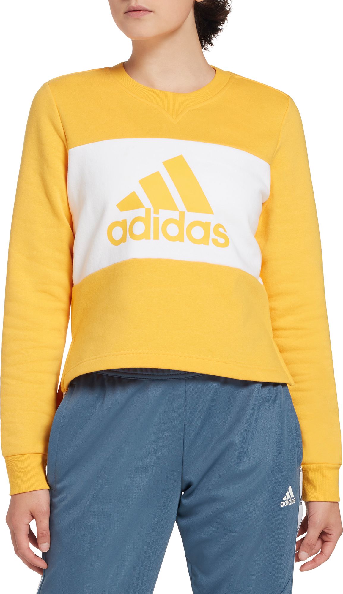 yellow adidas sweatshirt womens