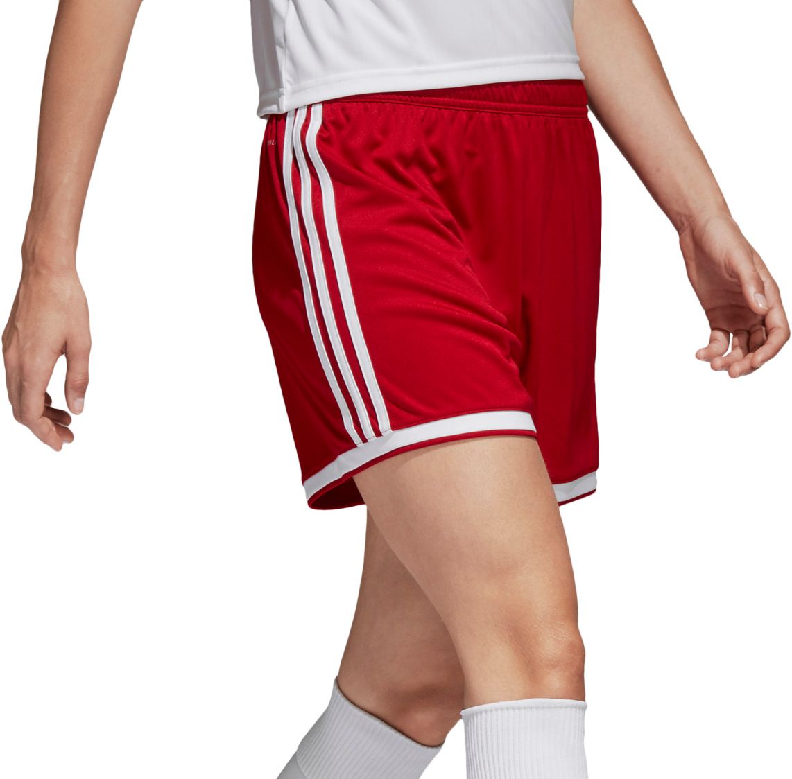 red adidas soccer shorts