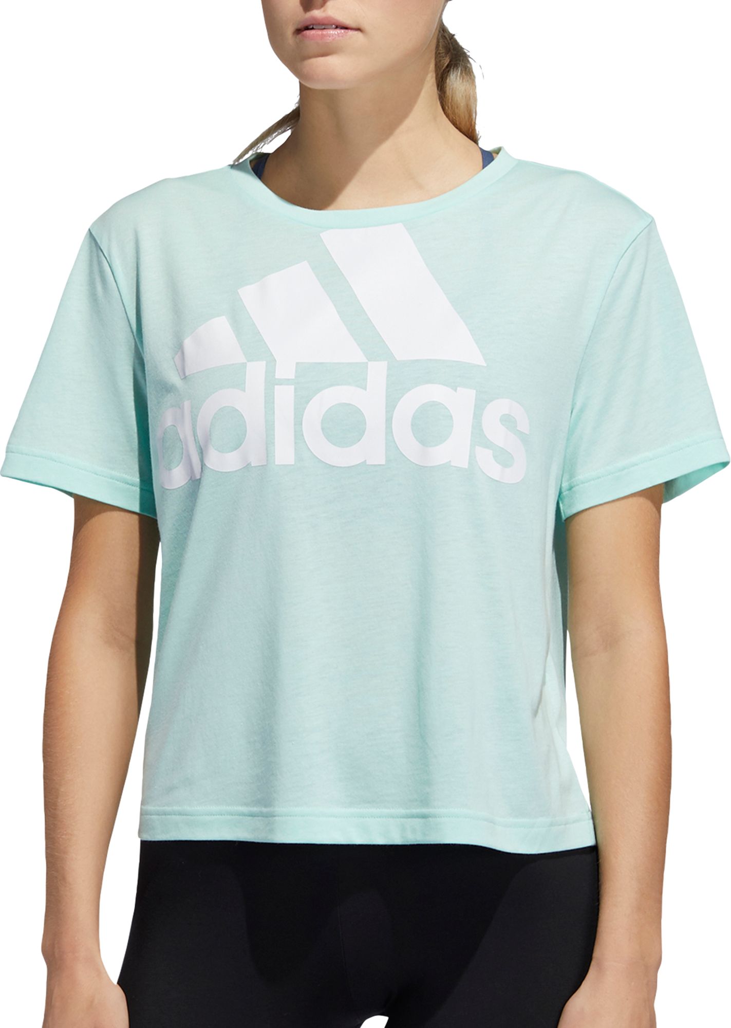 mint green adidas shirt womens