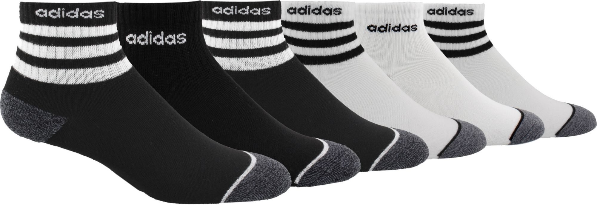 adidas Youth 3-Stripe Quarter 6-Pack Socks