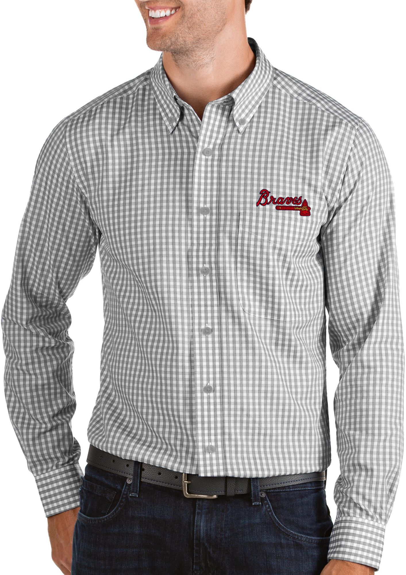 braves button up shirt