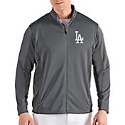 Antigua Men's Los Angeles Dodgers Grey Passage Full-Zip Jacket