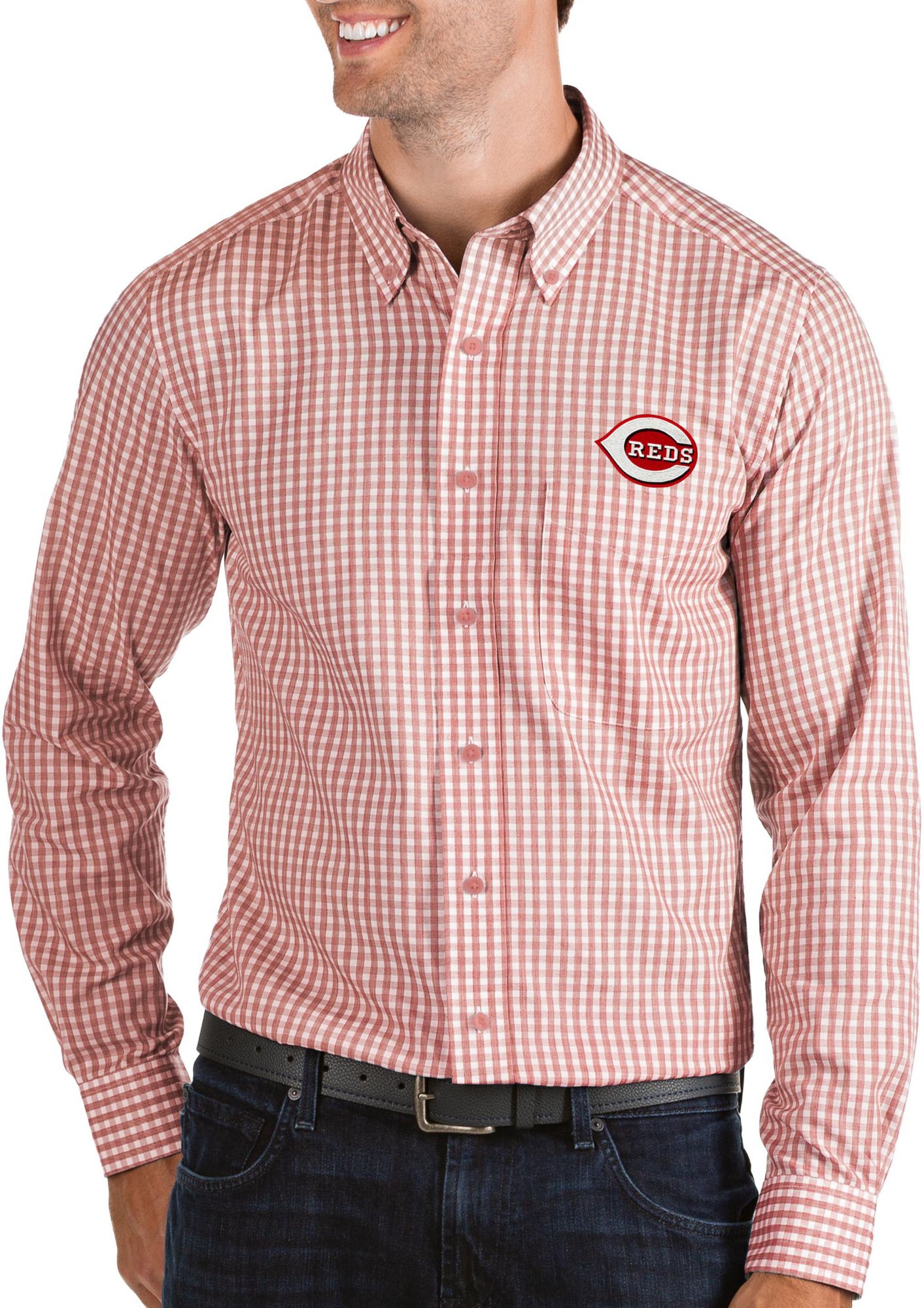 cincinnati reds button up shirt