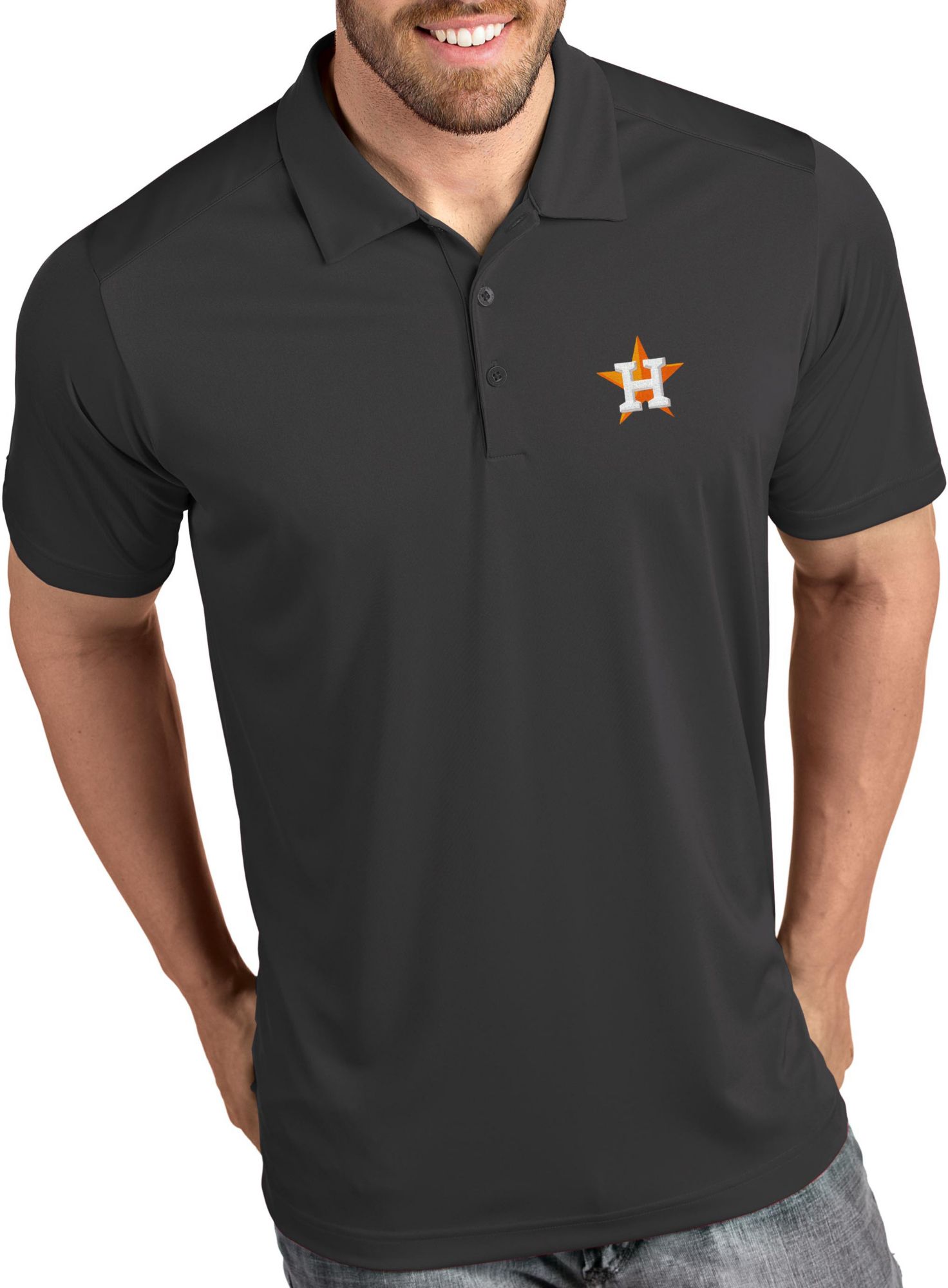 Antigua Men's Houston Astros Tribute Grey Performance  Polo