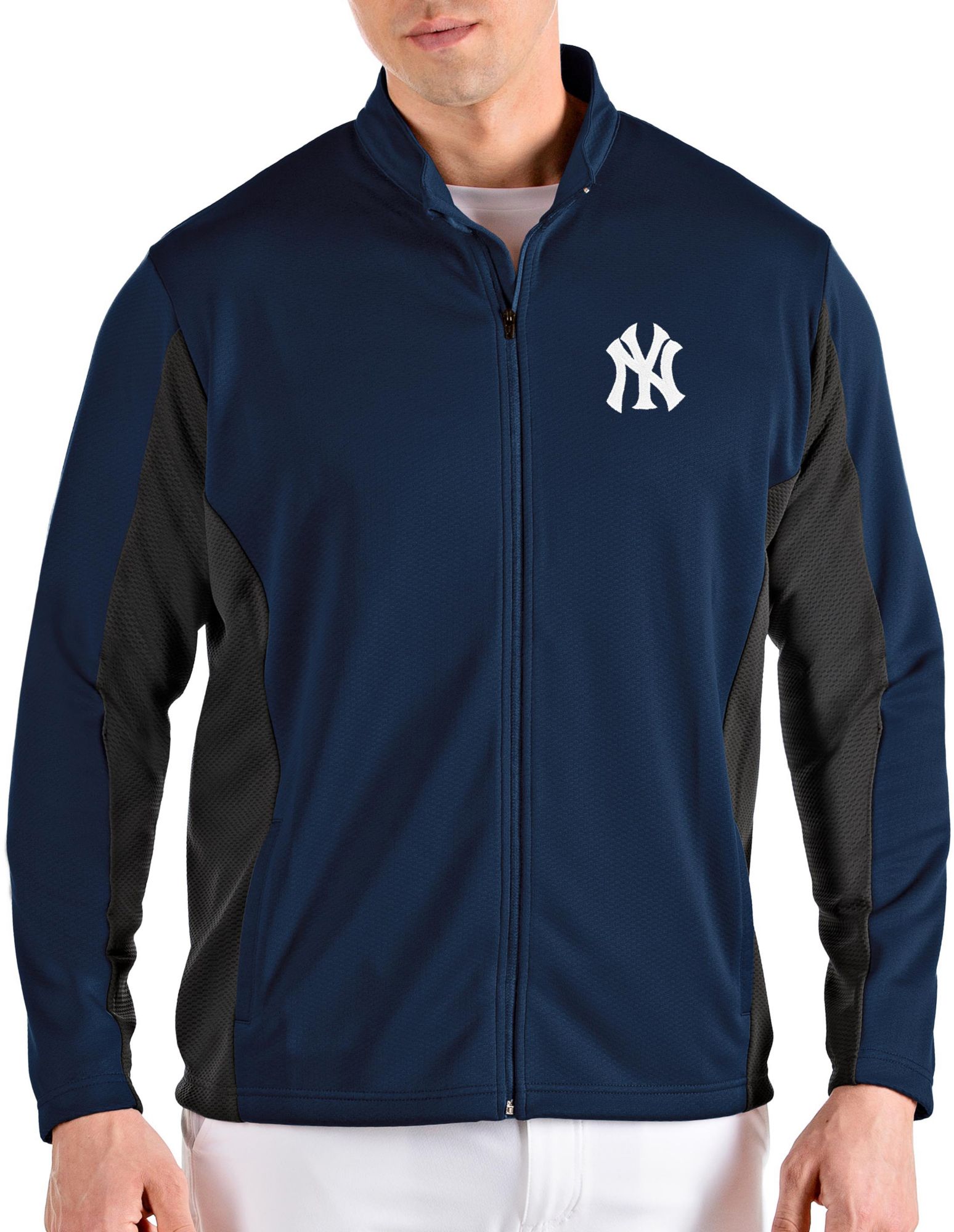 Antigua Men's New York Yankees Dynasty Navy Long Sleeve Button Down Shirt