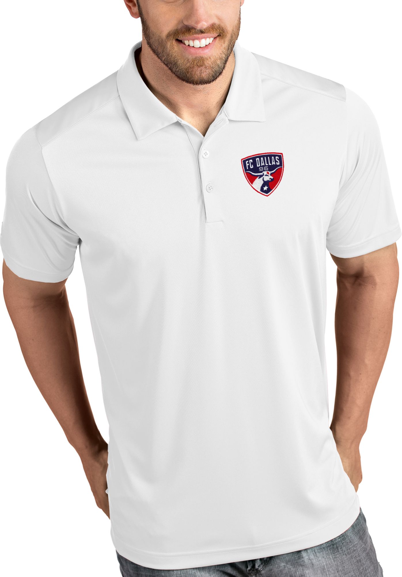 Antigua Men's FC Dallas Tribute White Polo