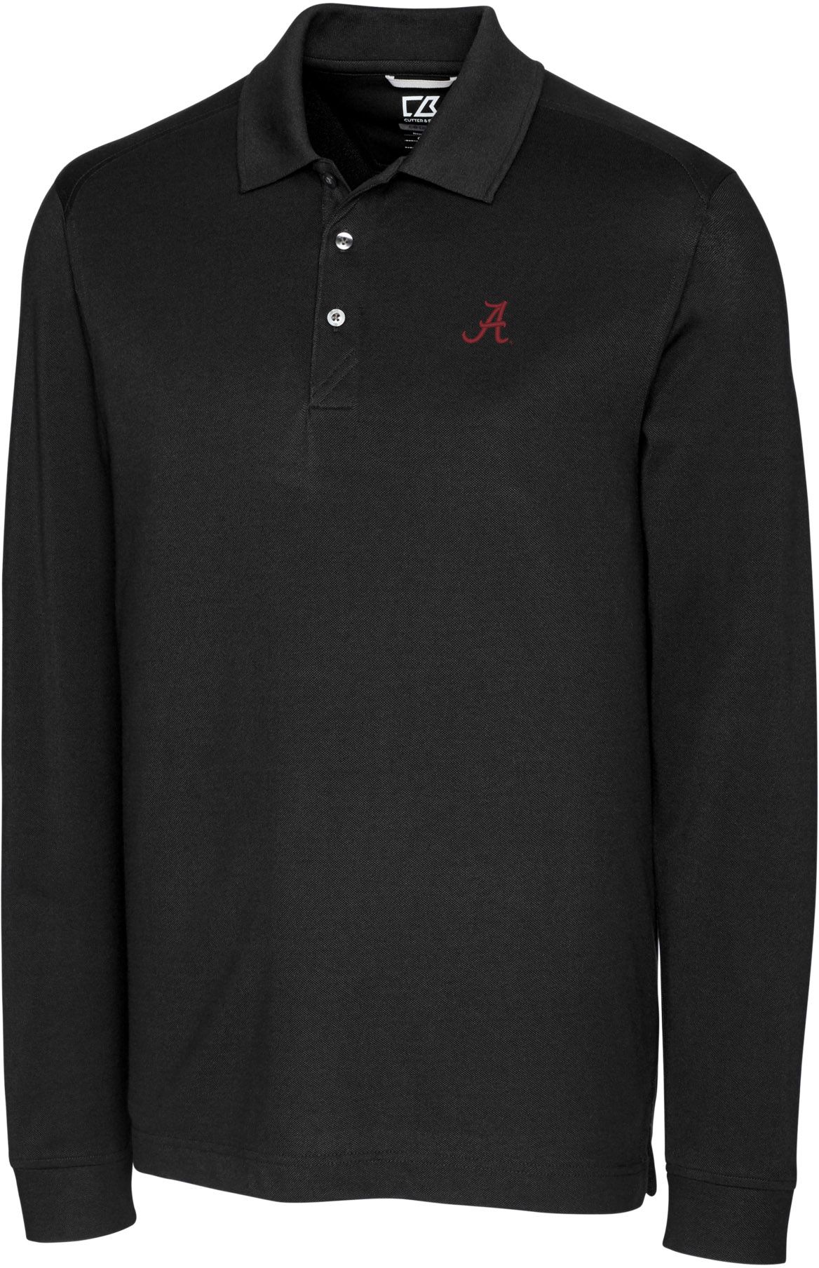 Cutter &amp; Buck Men's Alabama Crimson Tide Advantage Long Sleeve Black Polo
