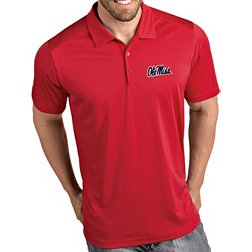 Antigua Men's Ole Miss Rebels Red Tribute Performance Polo