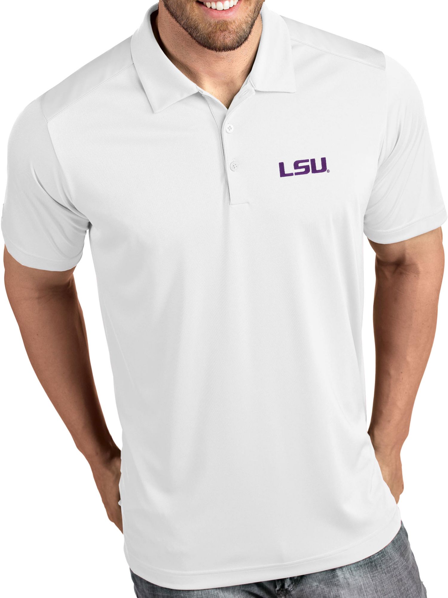Antigua Men's LSU Tigers Tribute Performance White Polo