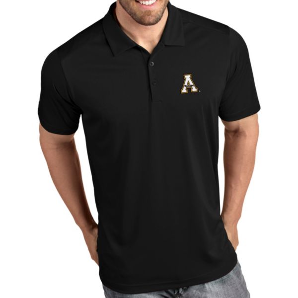 Antigua Men's Appalachian State Mountaineers Tribute Performance Black Polo
