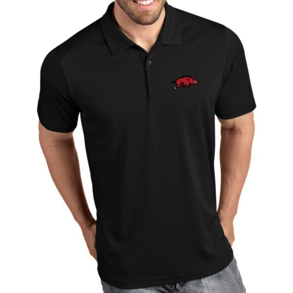Antigua Men's Arkansas Razorbacks Tribute Performance Black Polo