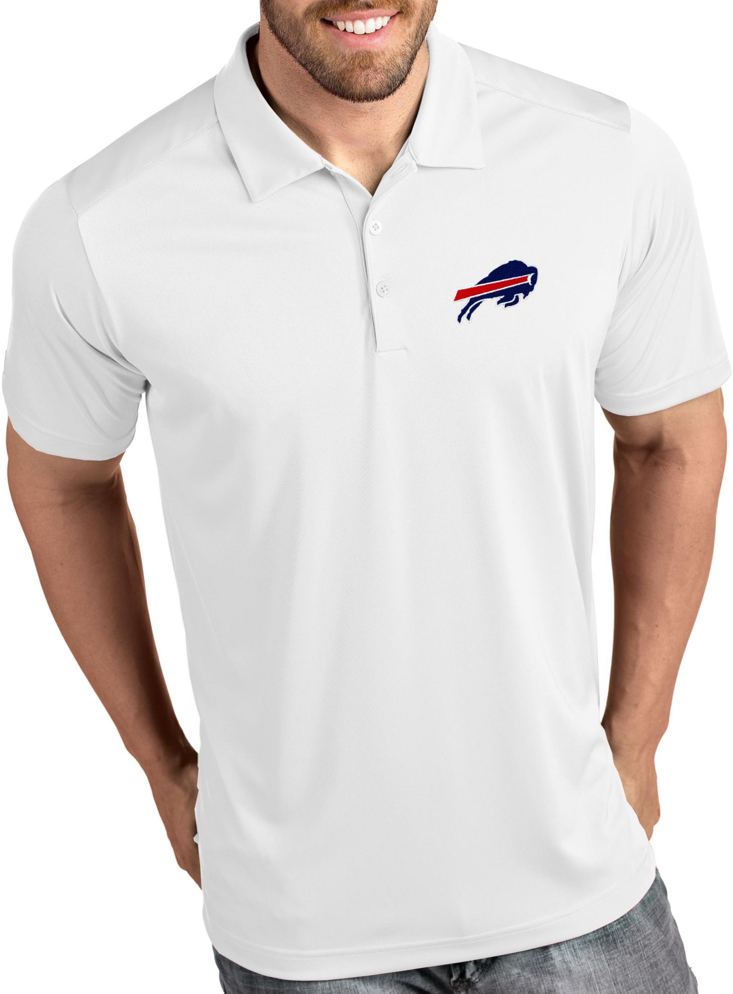 Antigua Men's Buffalo Bills Tribute White Polo
