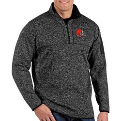 Antigua Cleveland Browns Womens Grey Tempo 1/4 Zip Pullover