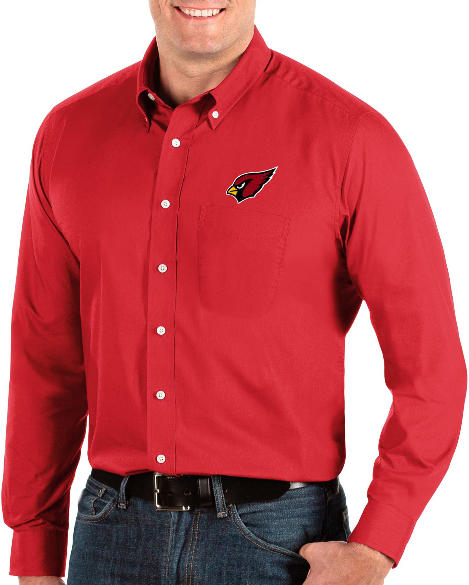 Men's Arizona Cardinals Dynasty Button Down Red Dress Shirt