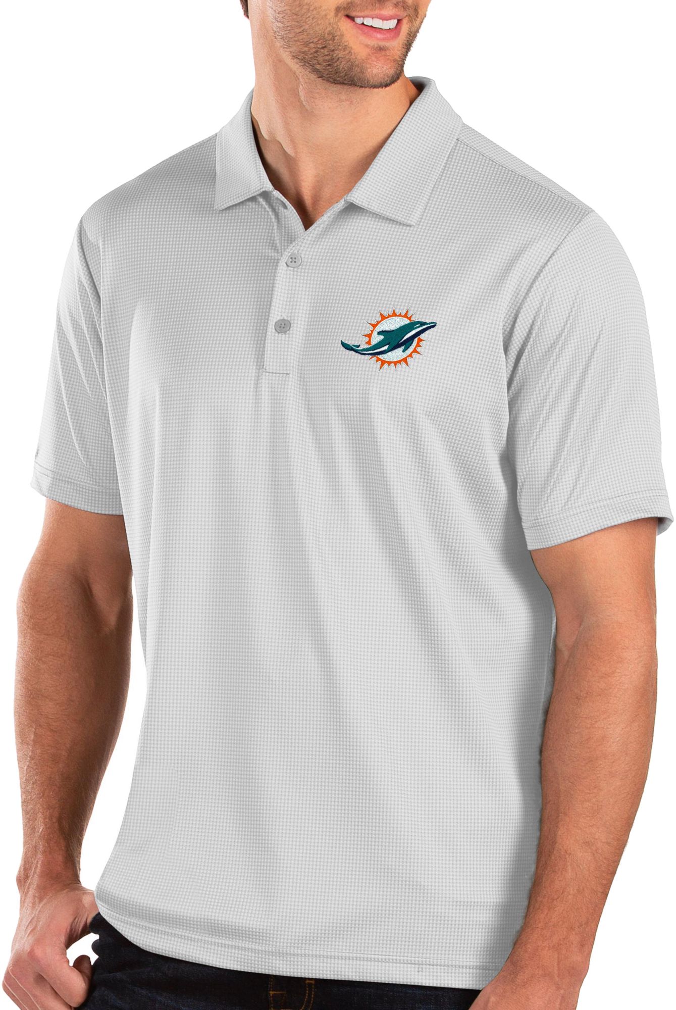 Antigua Men's Miami Dolphins Tribute Orange Polo