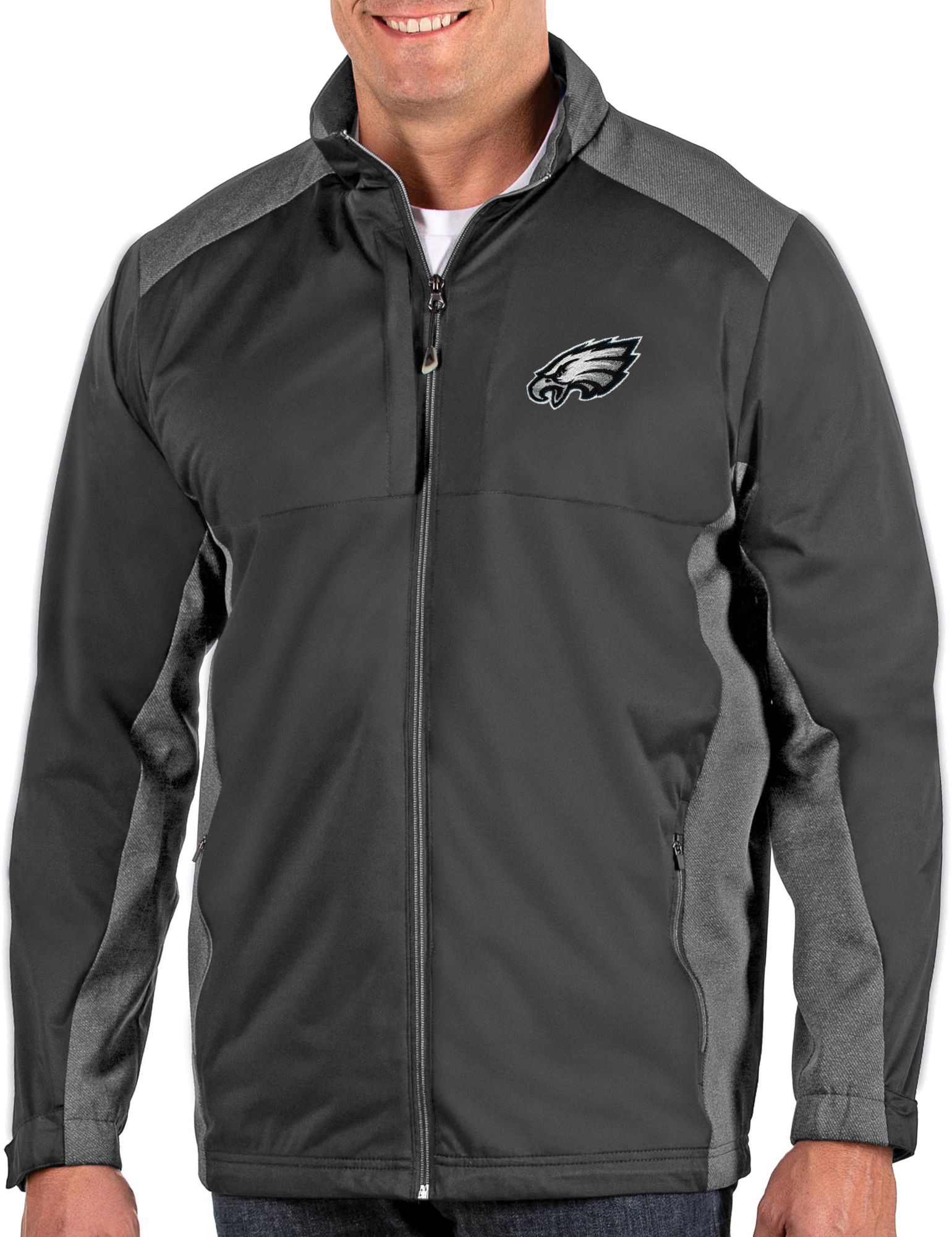 Antigua Apparel / Men's Philadelphia Eagles Revolve Charcoal Full-Zip Jacket