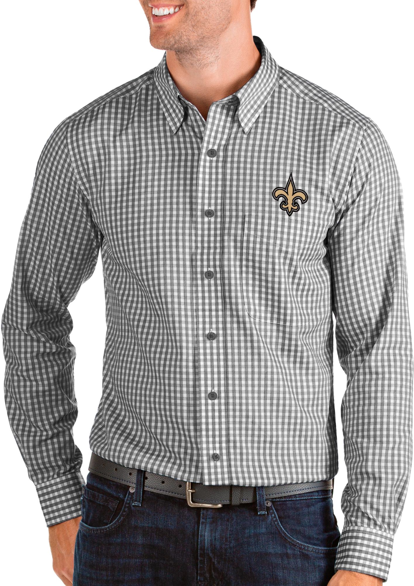 new orleans saints button up shirt