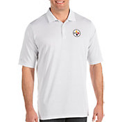 Antigua Men's Pittsburgh Steelers Quest White Polo