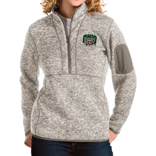 Antigua Men's Ohio Bobcats Oatmeal Fortune Pullover Black Jacket