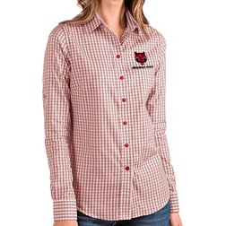 Antigua Women's Arkansas State Red Wolves Scarlet Structure Button Down Long Sleeve Shirt